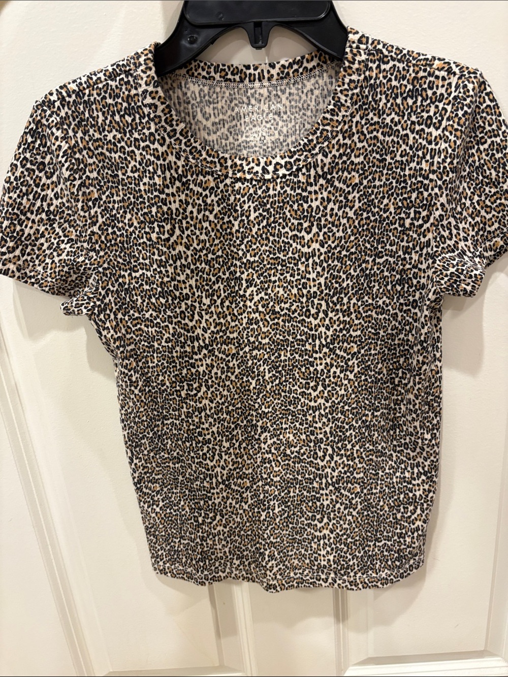 American Eagle Outfitters Leopard Print Short Sleeve Tee - Brown, Black, White